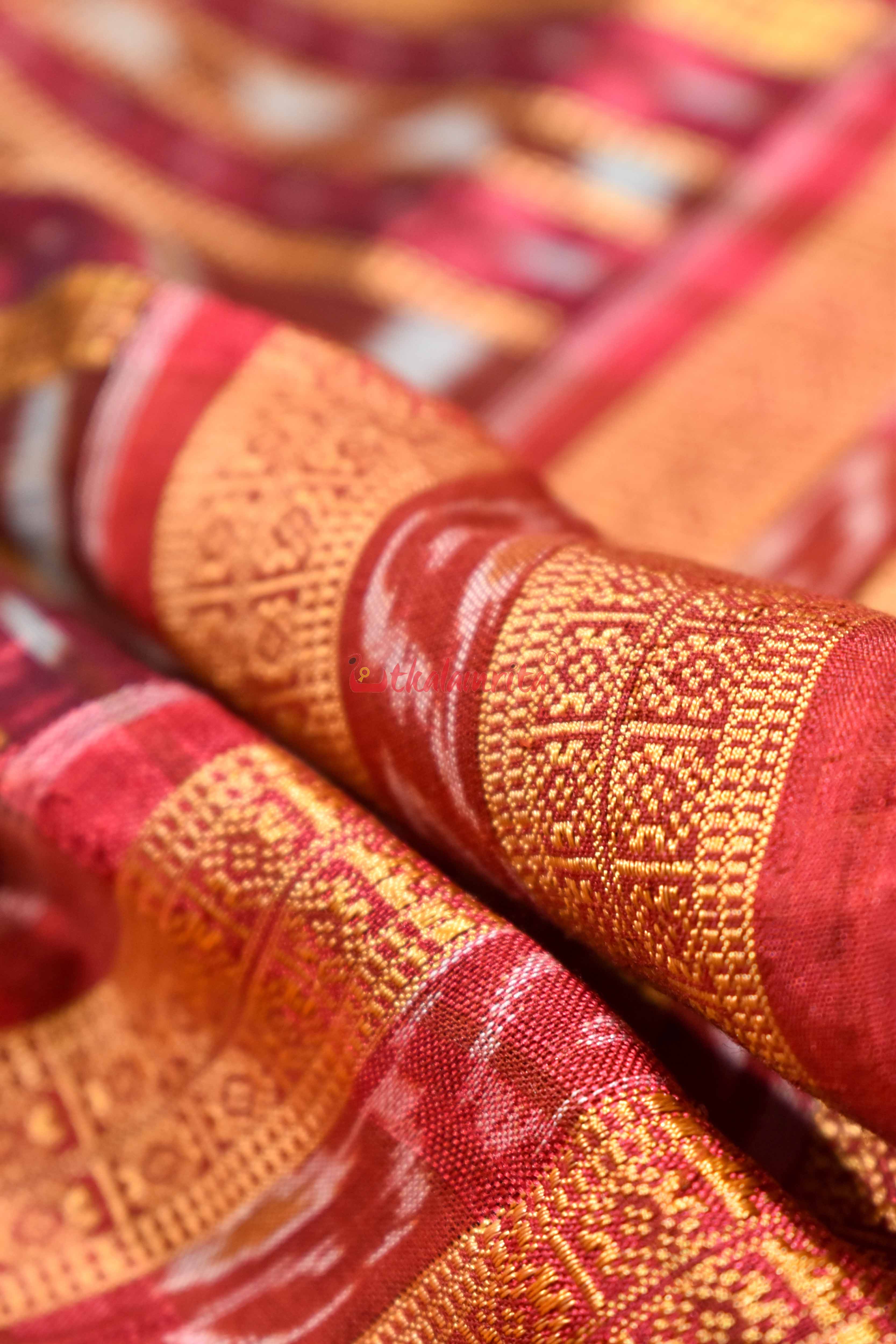 Green Red Nabarangi Silk