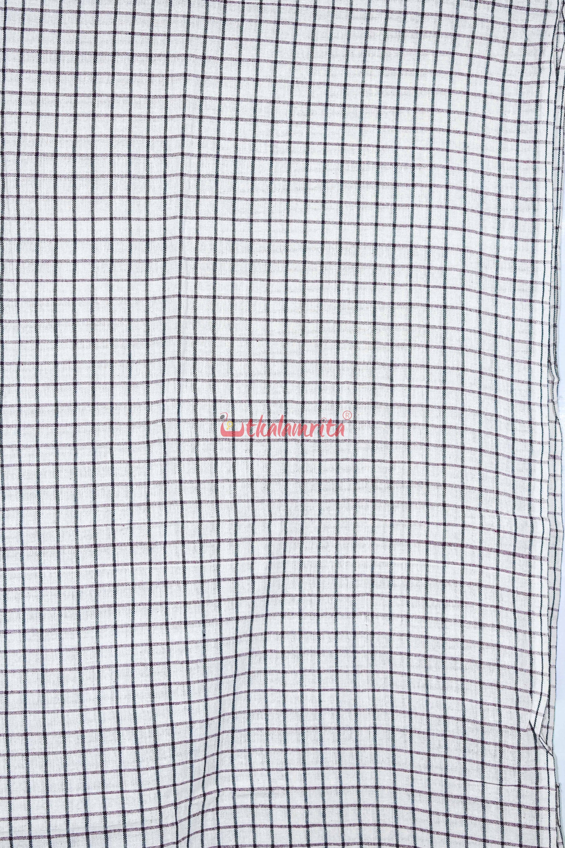 Chequered White Kotpad (Fabric)