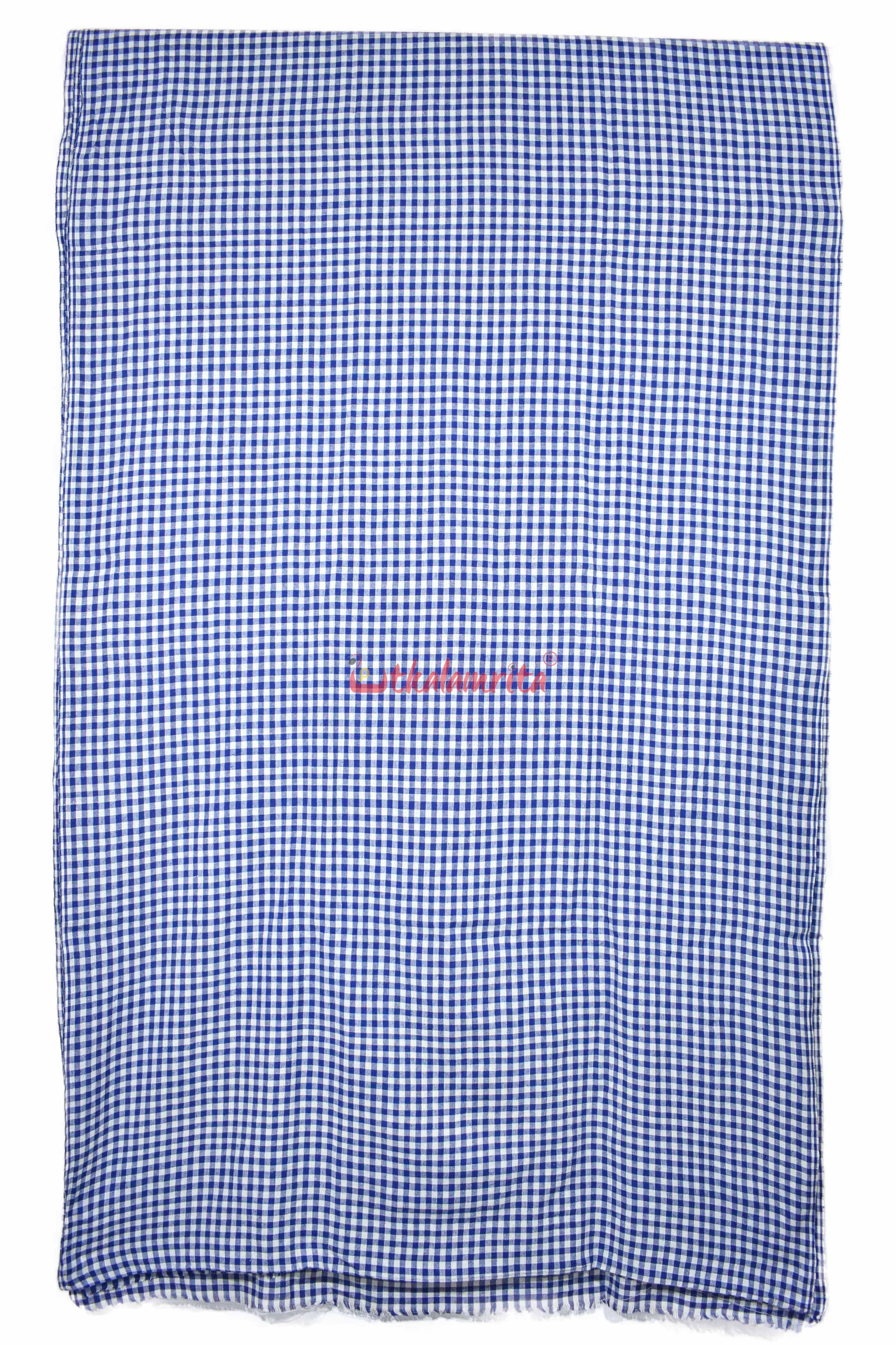 Thick Checks White Blue Kotpad (Fabric)