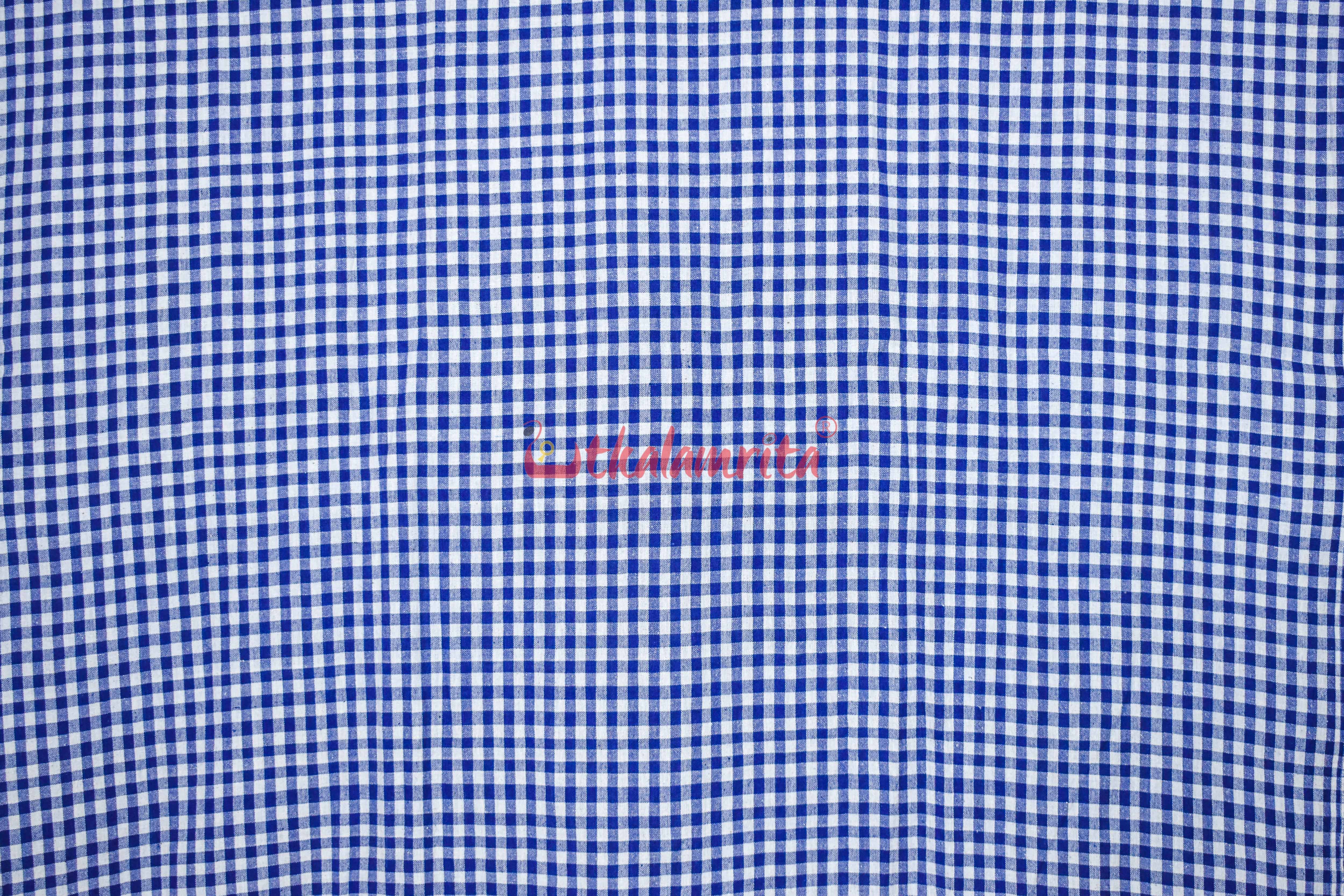 Thick Checks White Blue Kotpad (Fabric)