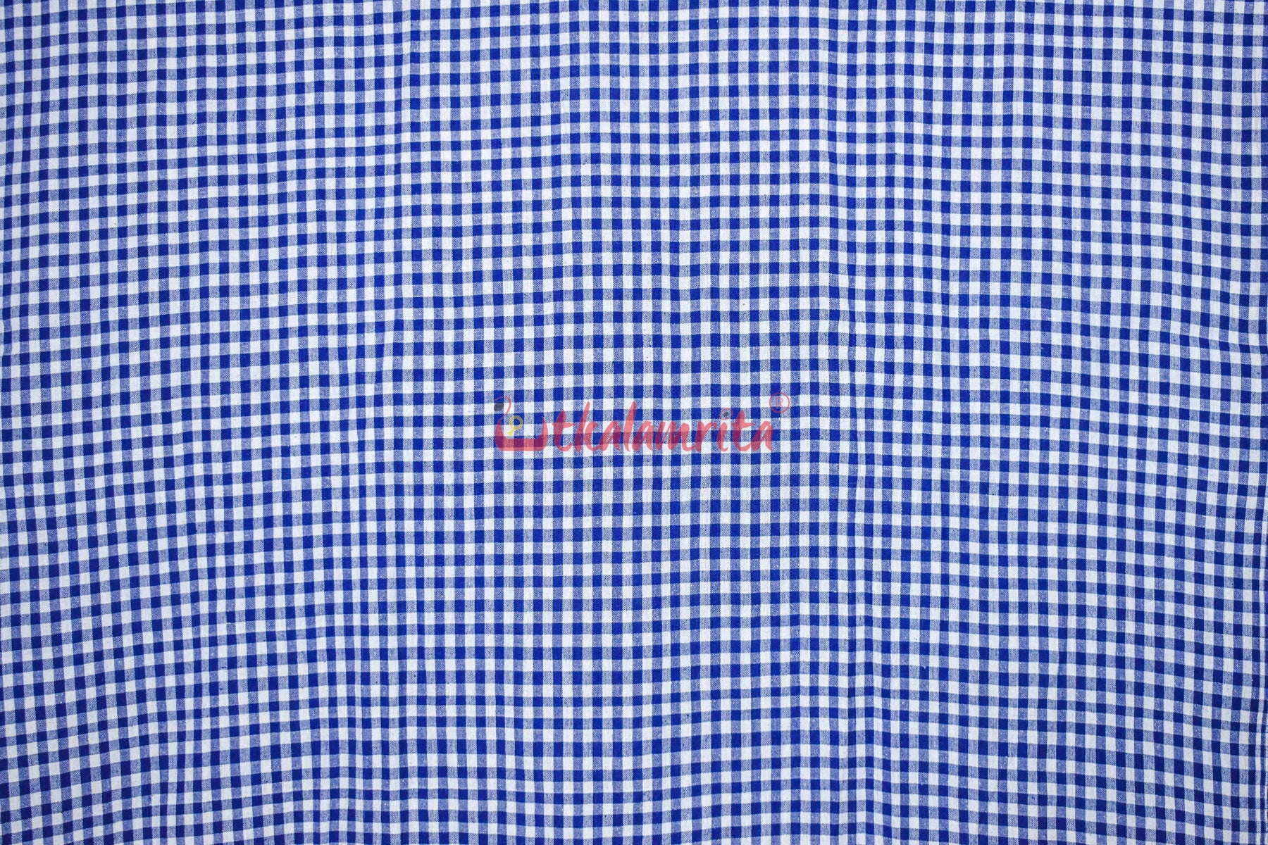 Thick Checks White Blue Kotpad (Fabric)