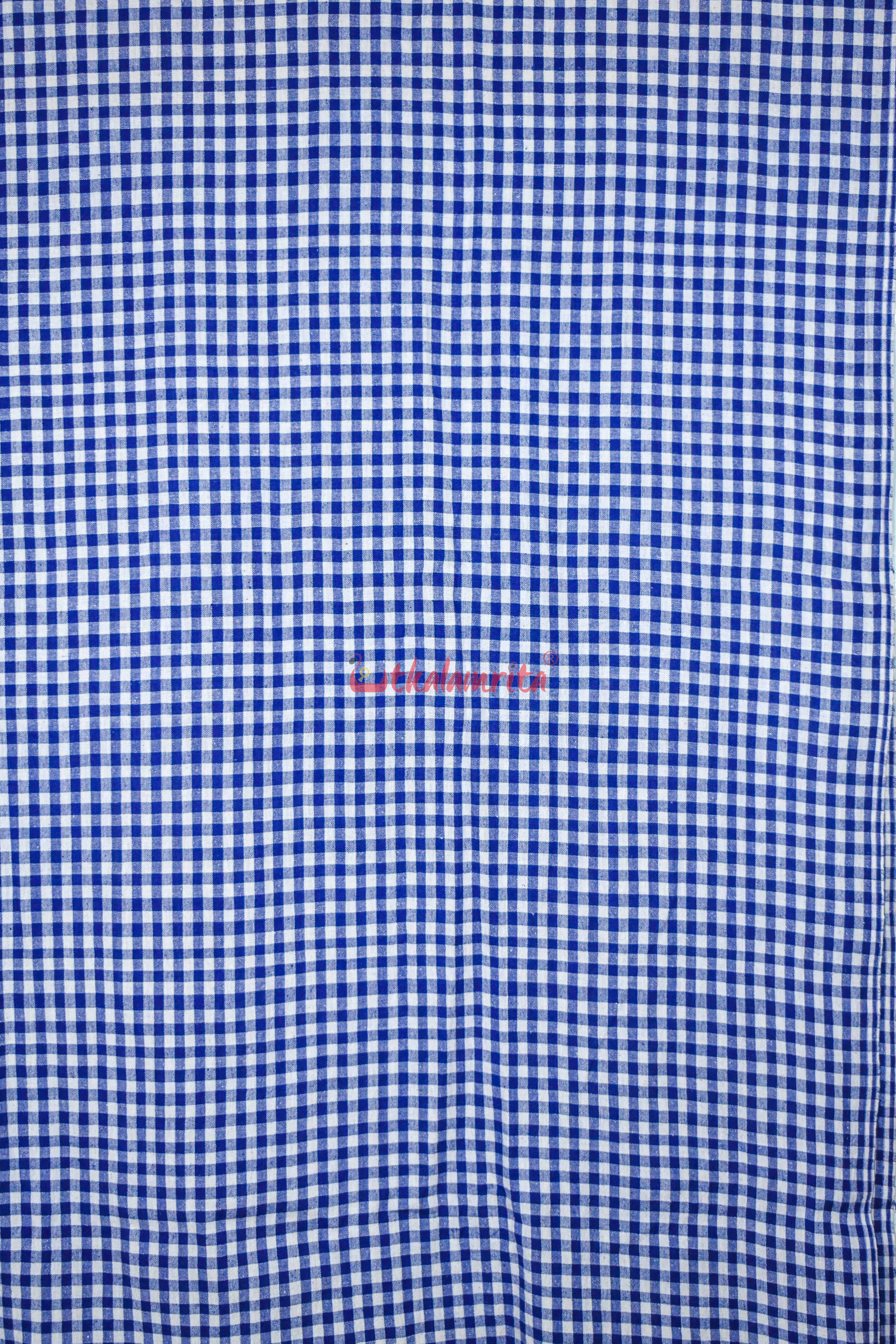 Thick Checks White Blue Kotpad (Fabric)