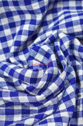 Thick Checks White Blue Kotpad (Fabric)