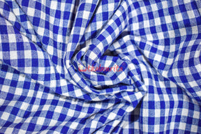 Thick Checks White Blue Kotpad (Fabric)