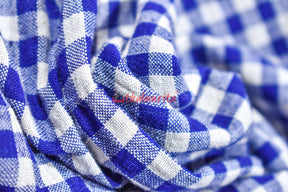 Thick Checks White Blue Kotpad (Fabric)