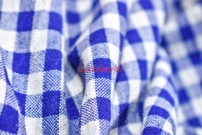 Thick Checks White Blue Kotpad (Fabric)