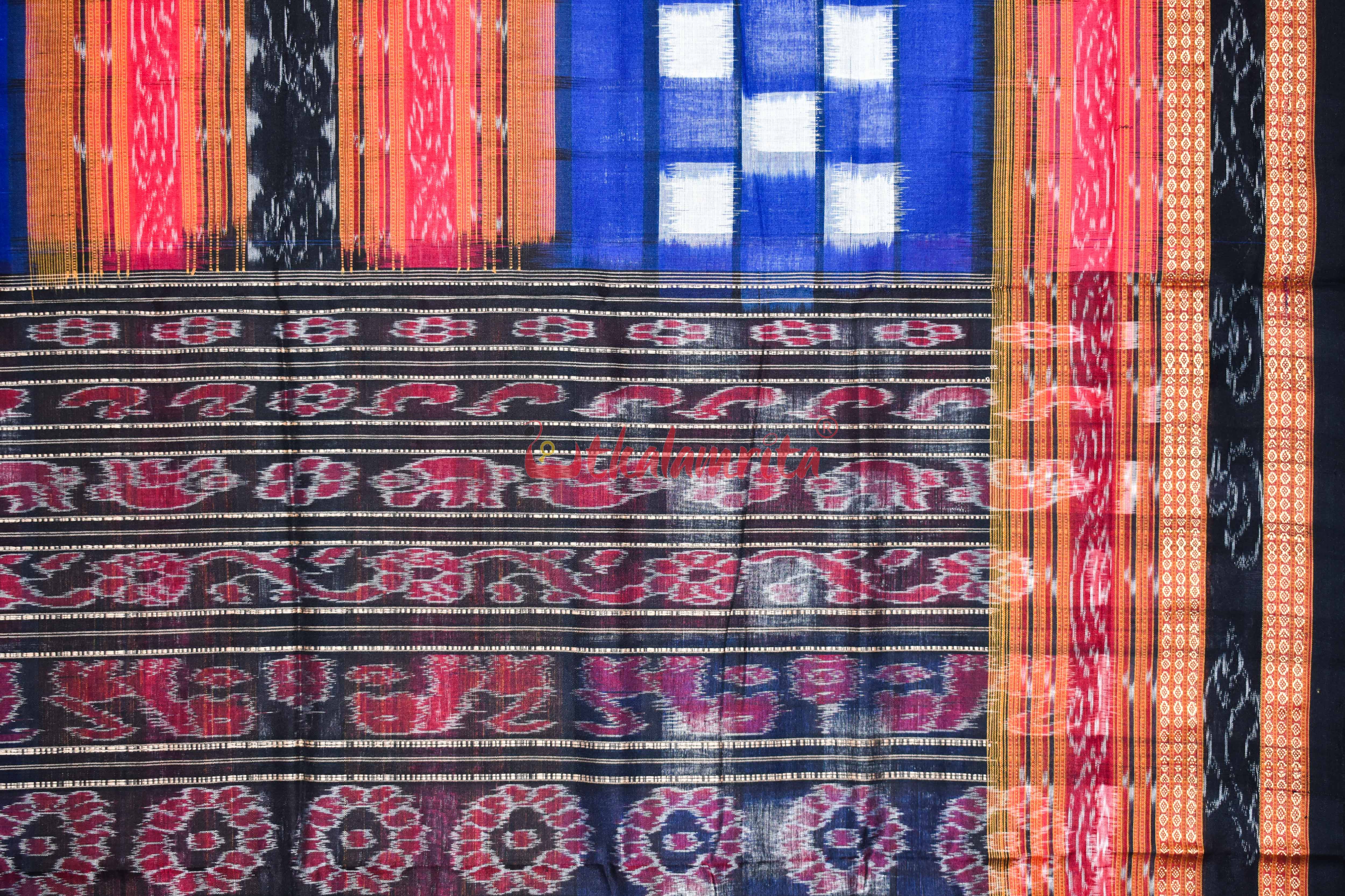 Blue Red Bichitrapuri Saree