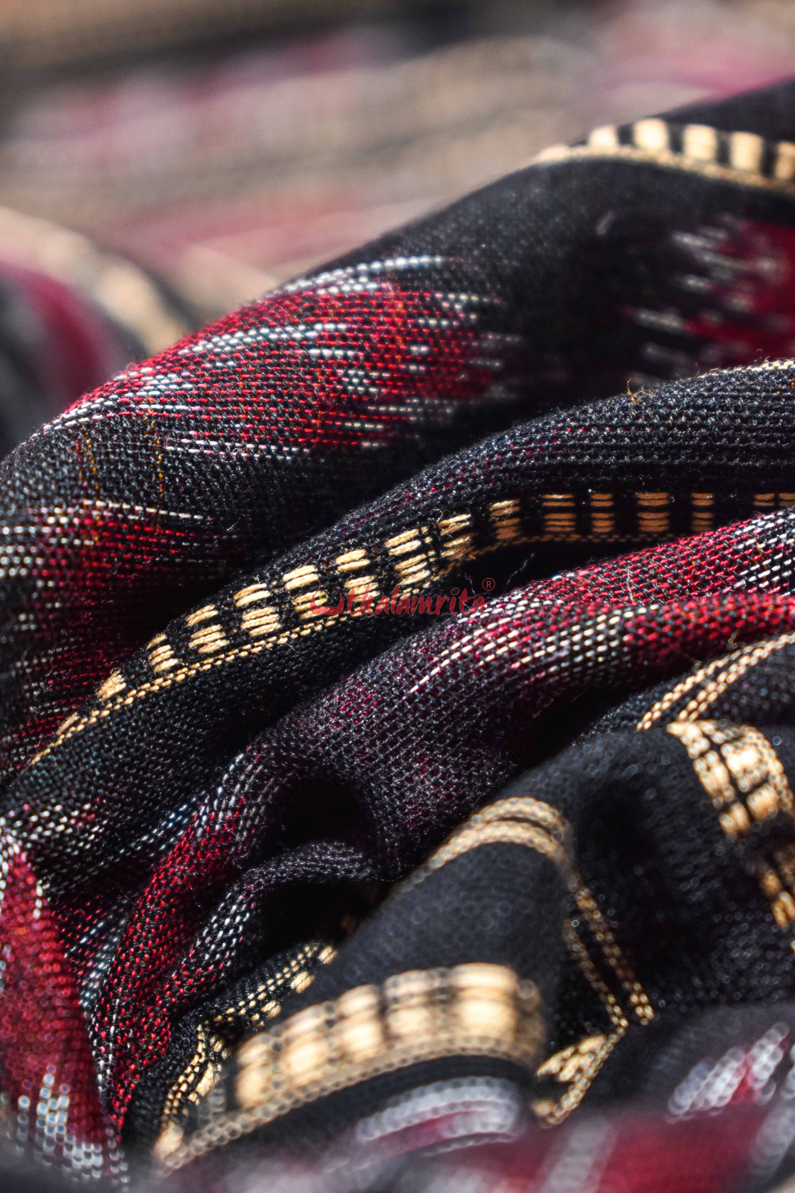 Blue Red Bichitrapuri Saree
