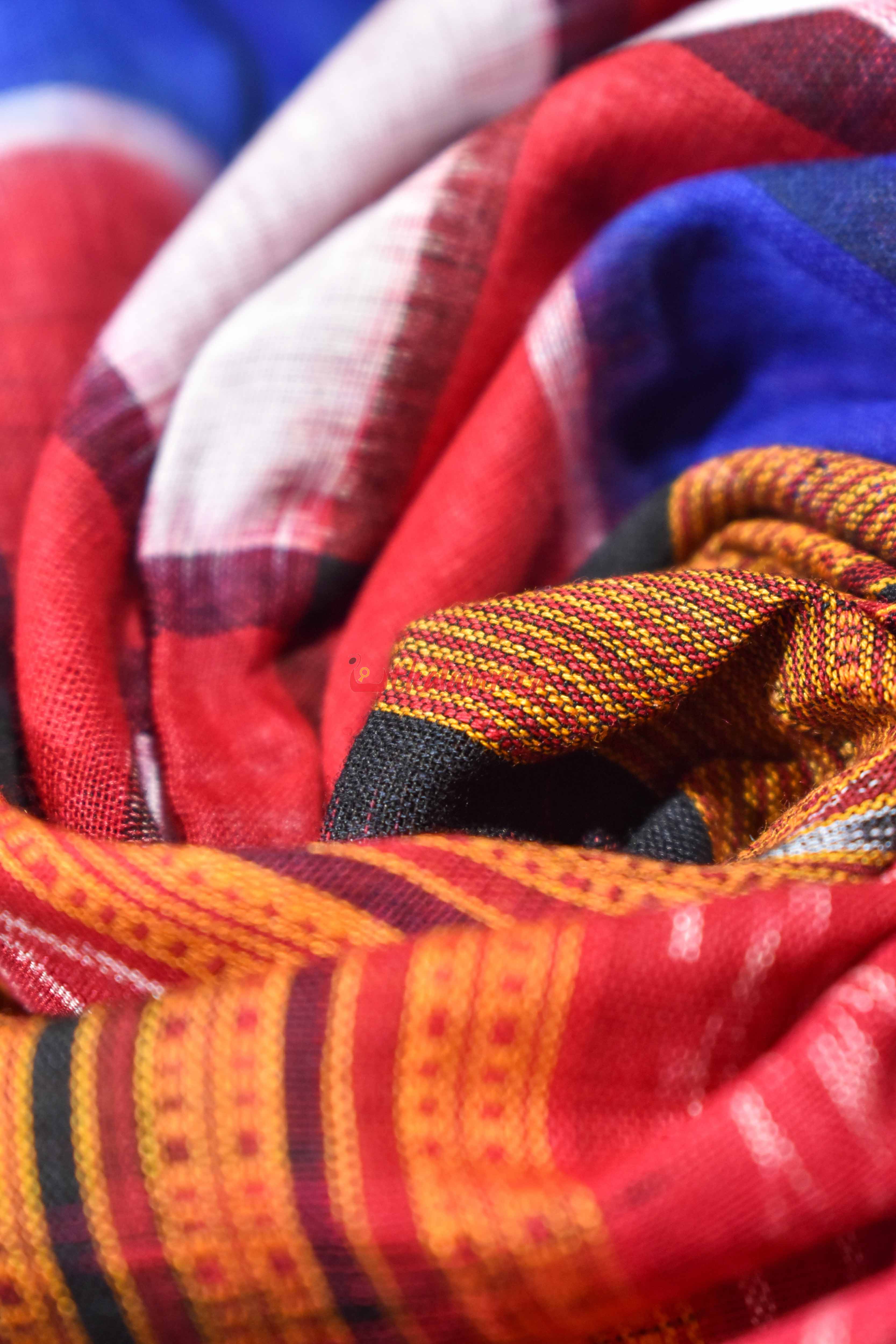 Blue Red Bichitrapuri Saree