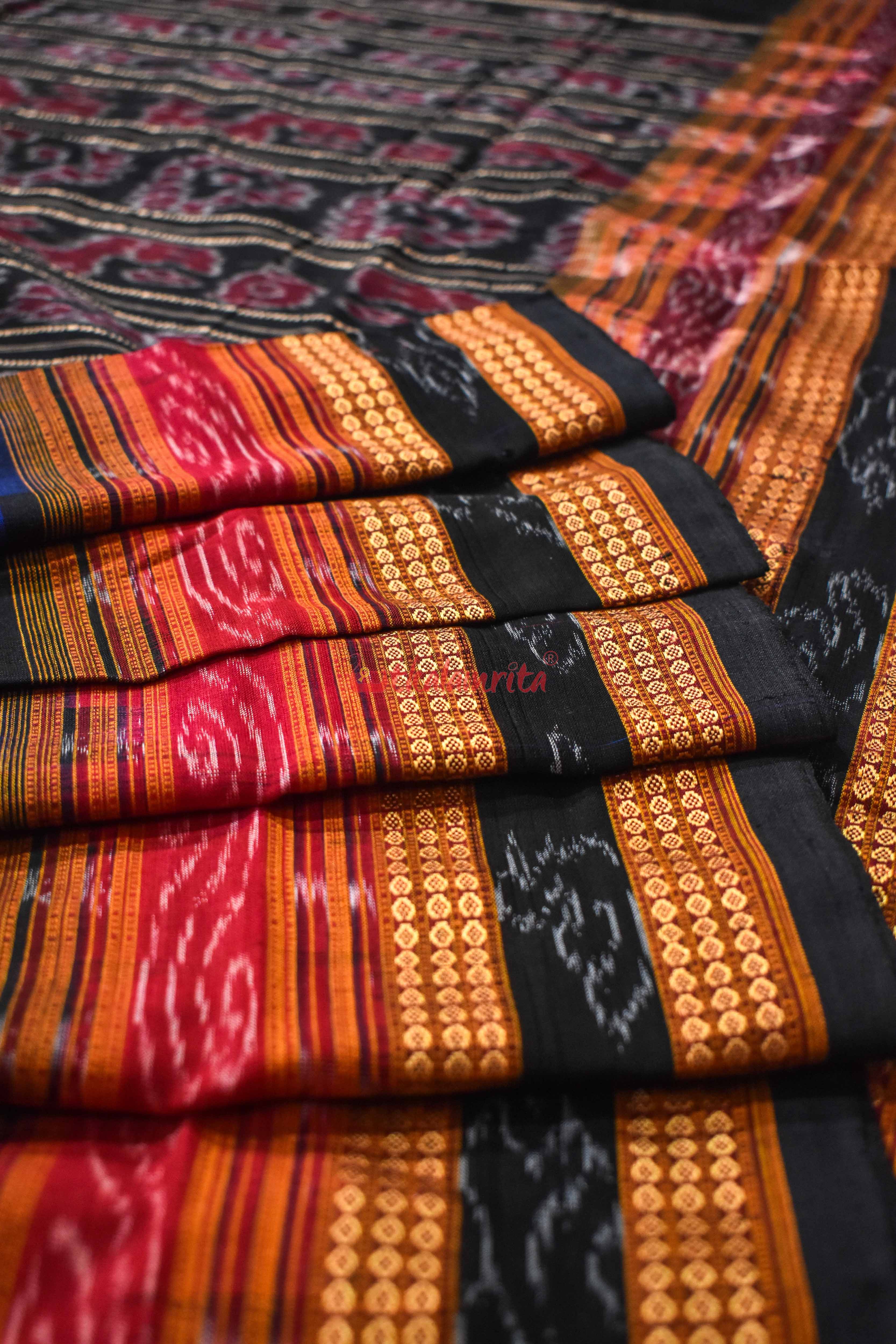 Blue Red Bichitrapuri Saree
