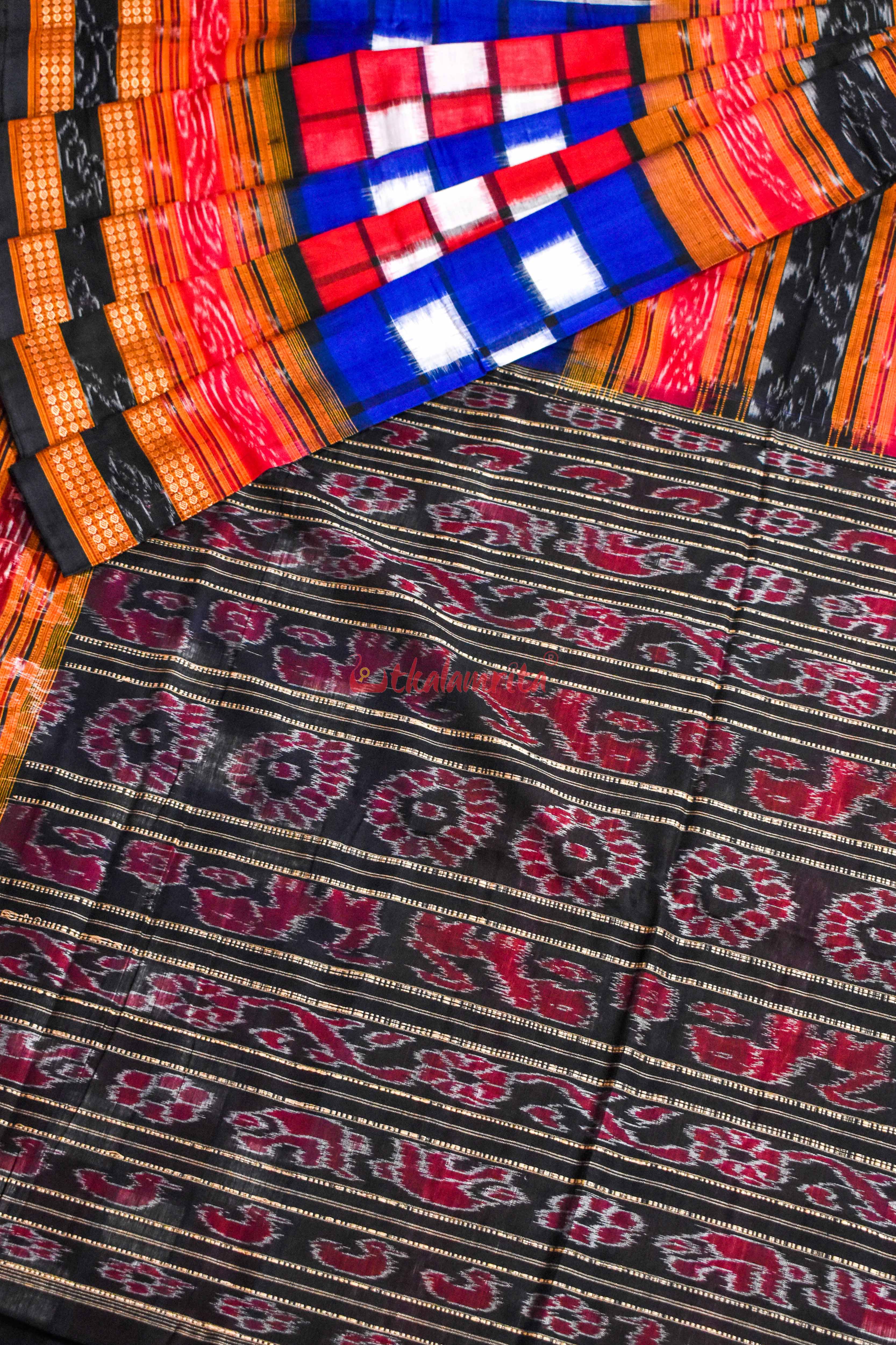 Blue Red Bichitrapuri Saree