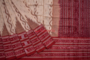 Off White Maroon Daali Scot Khandua Cotton