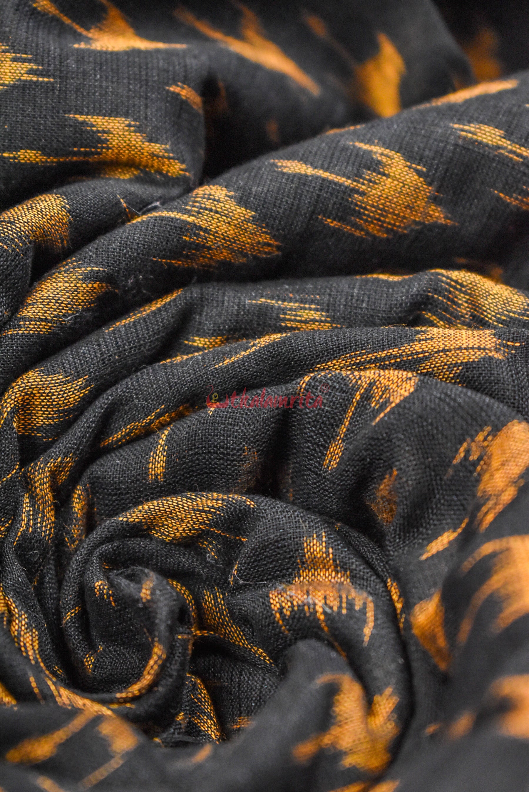 Chhatu Golden Over Black (Fabric)