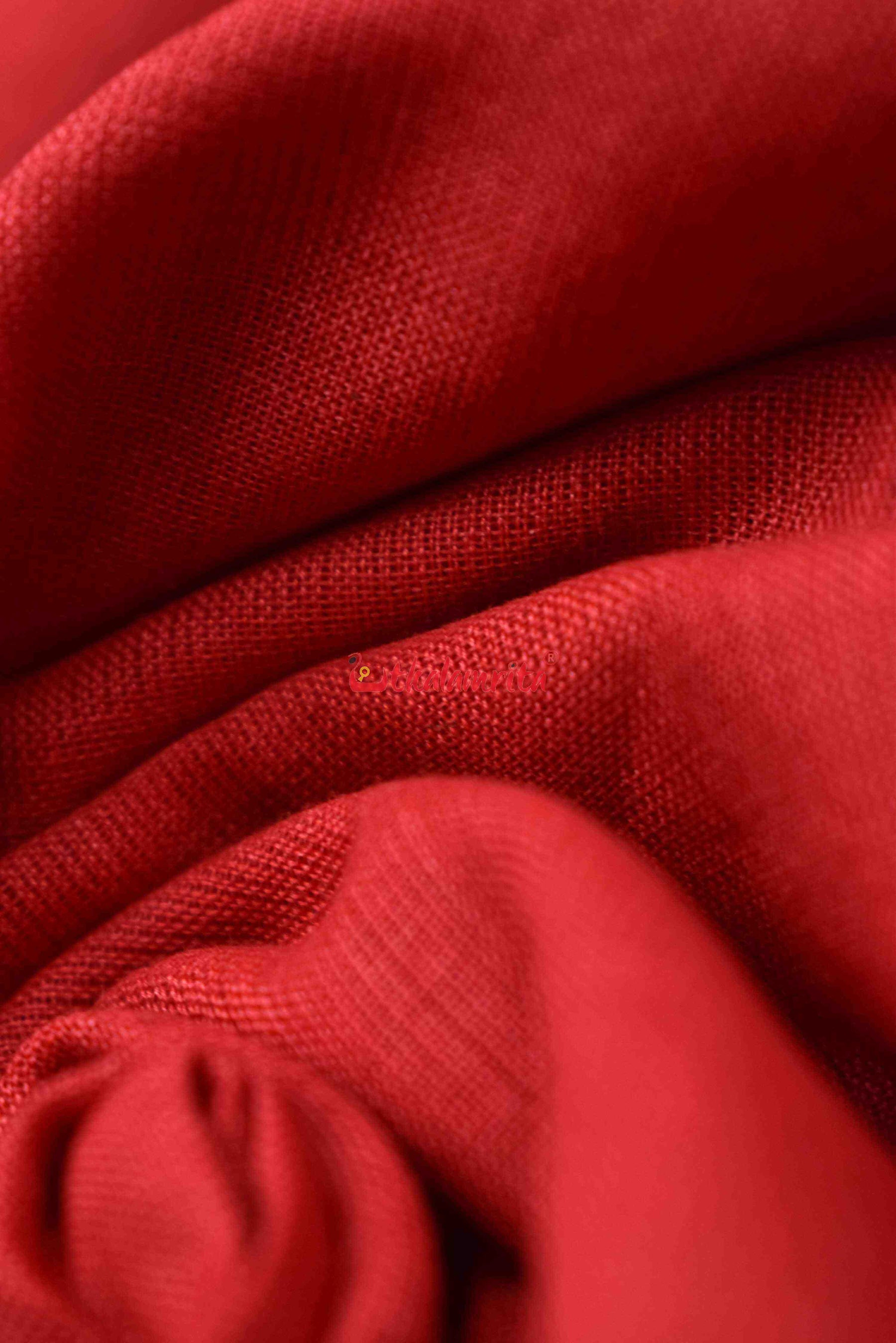 Plain Red Handloom (Fabric)