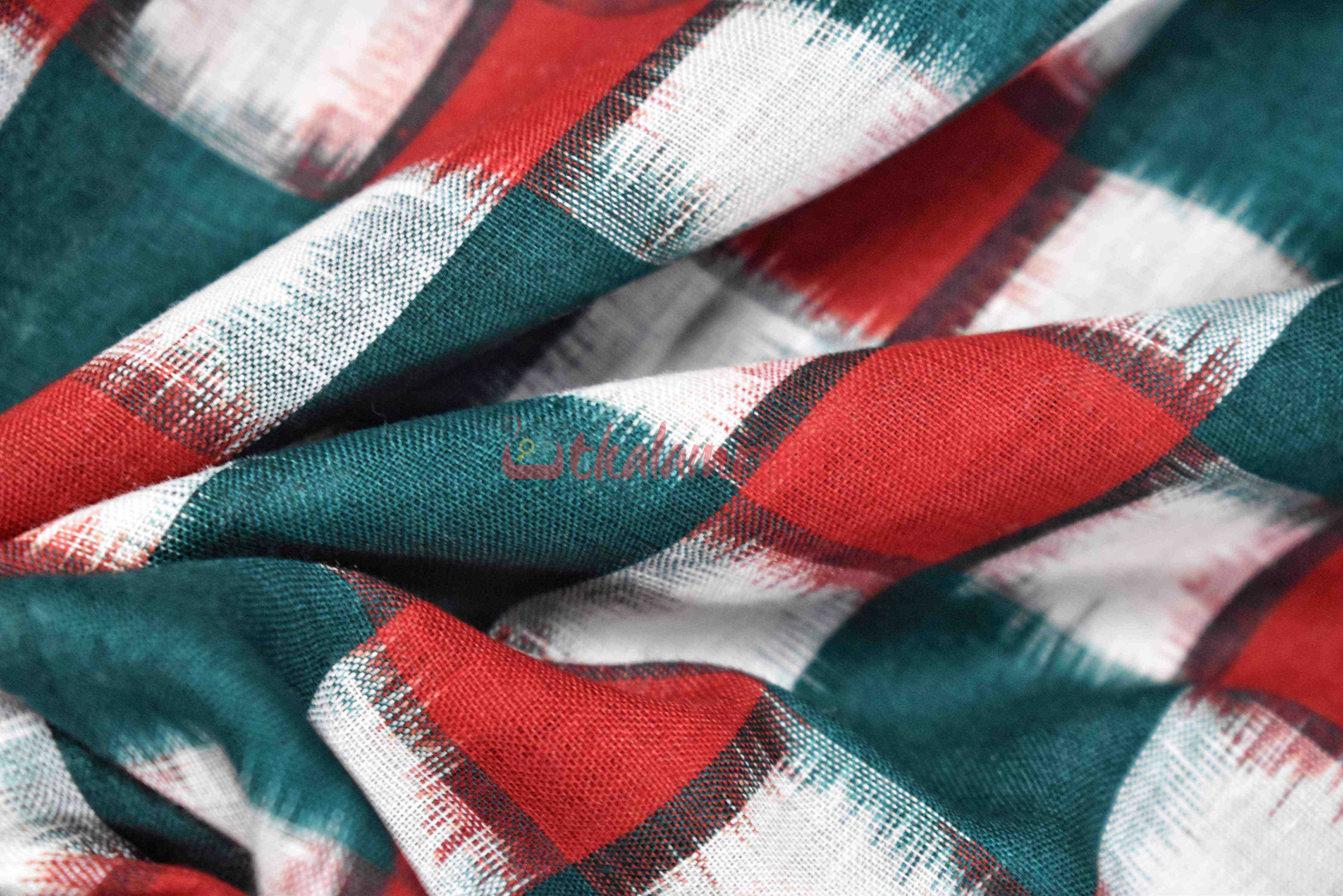 37 Kuthi Green Red White (Fabric)