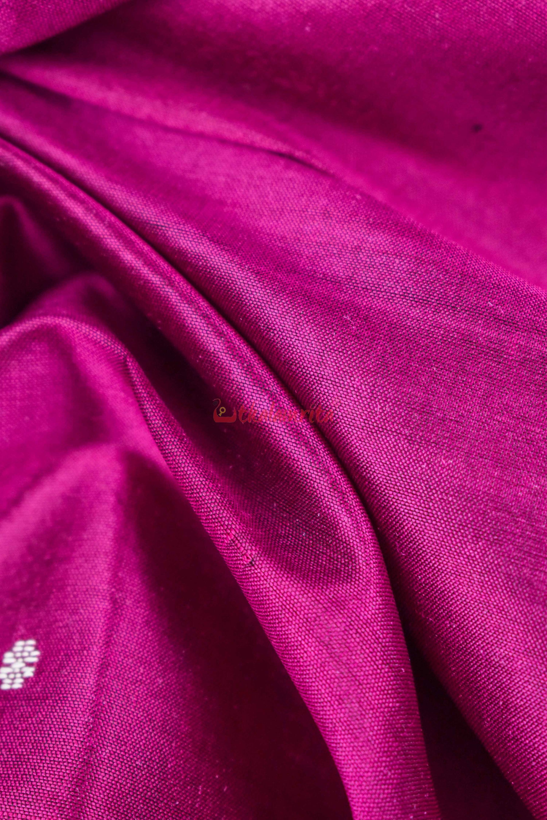 Magenta Double Border Pasapali Khandua Silk