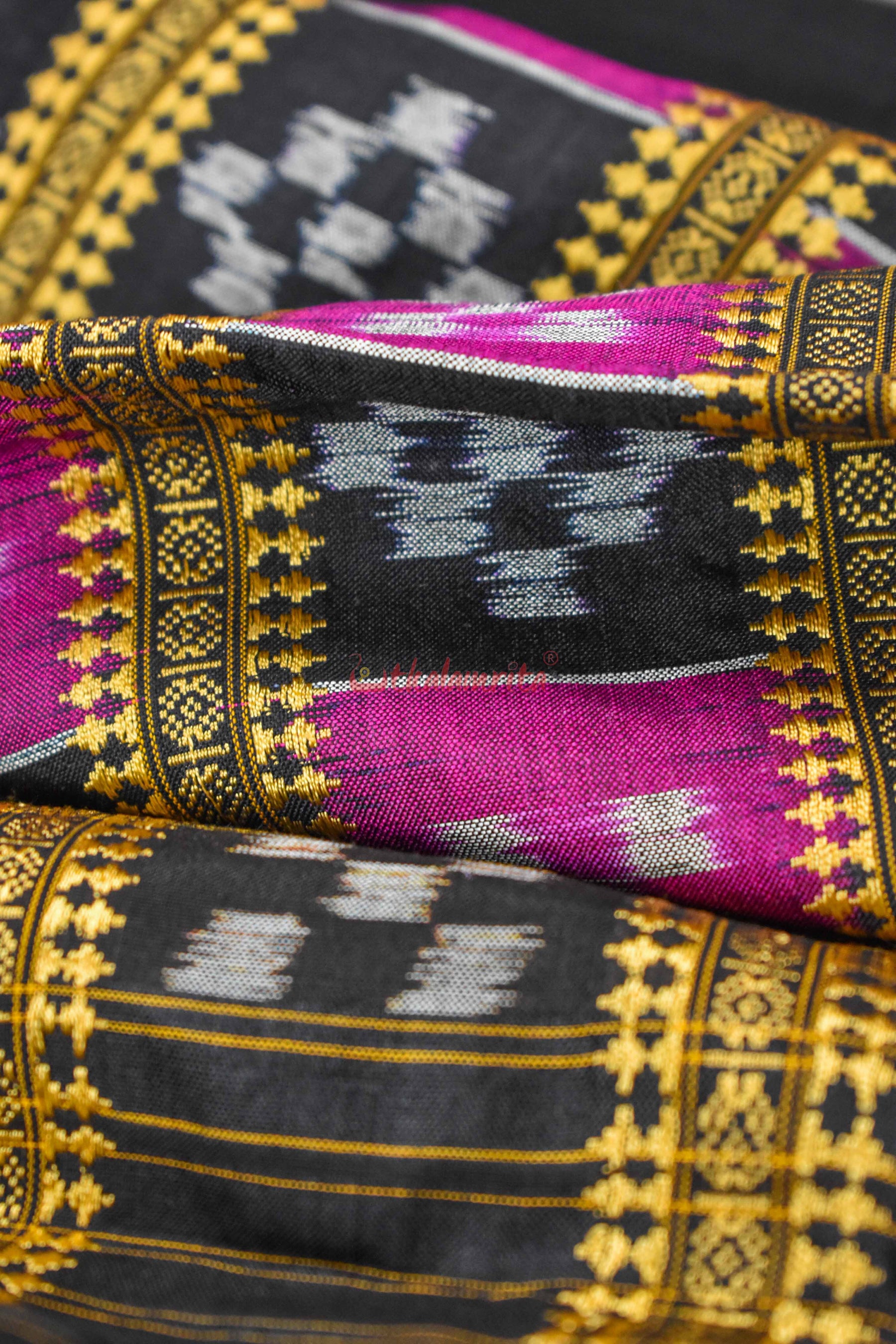 Magenta Double Border Pasapali Khandua Silk