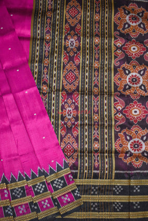 Magenta Double Border Pasapali Khandua Silk