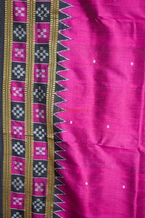 Magenta Double Border Pasapali Khandua Silk