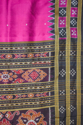 Magenta Double Border Pasapali Khandua Silk