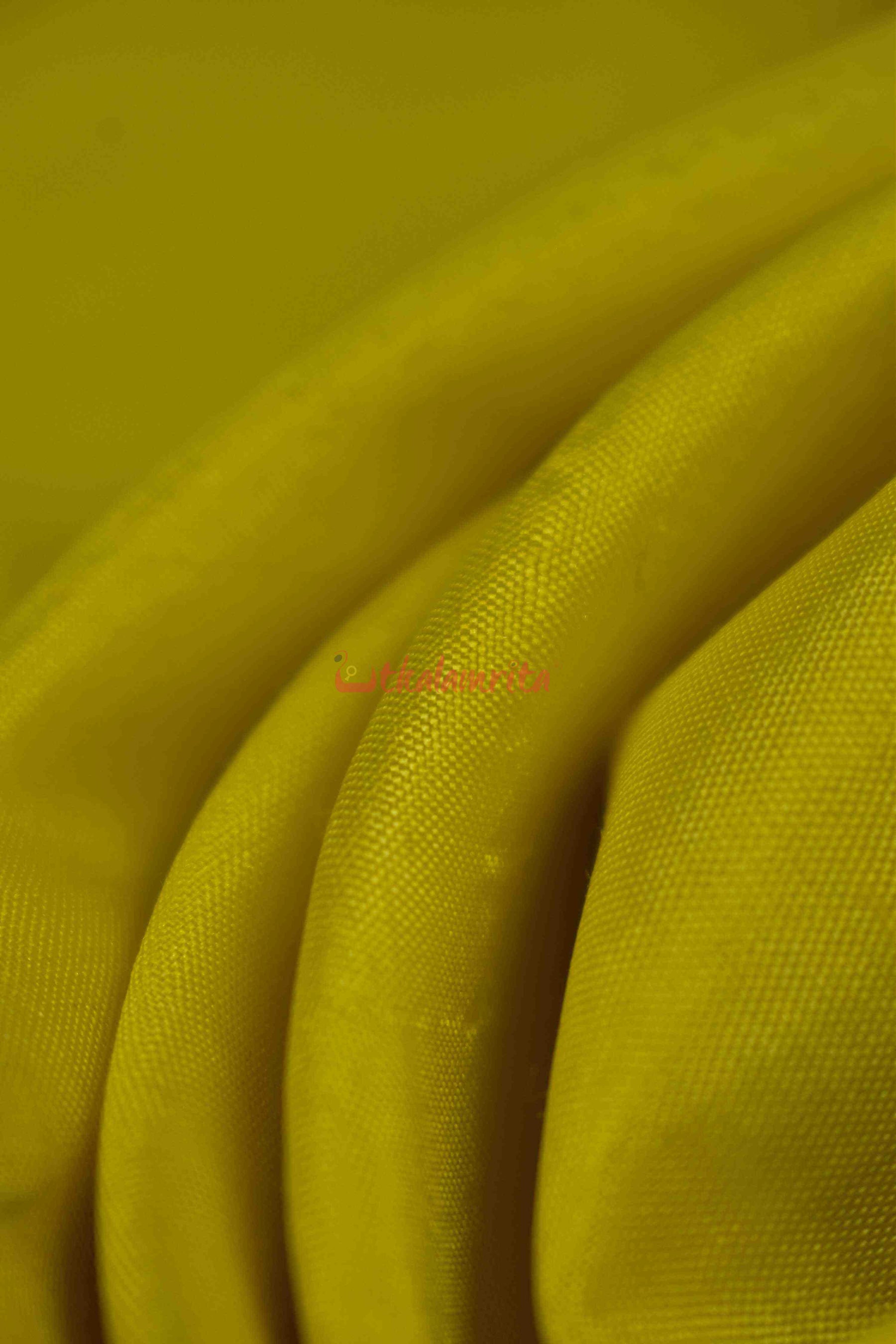 Lemon Yellow Kathifera Silk Saree