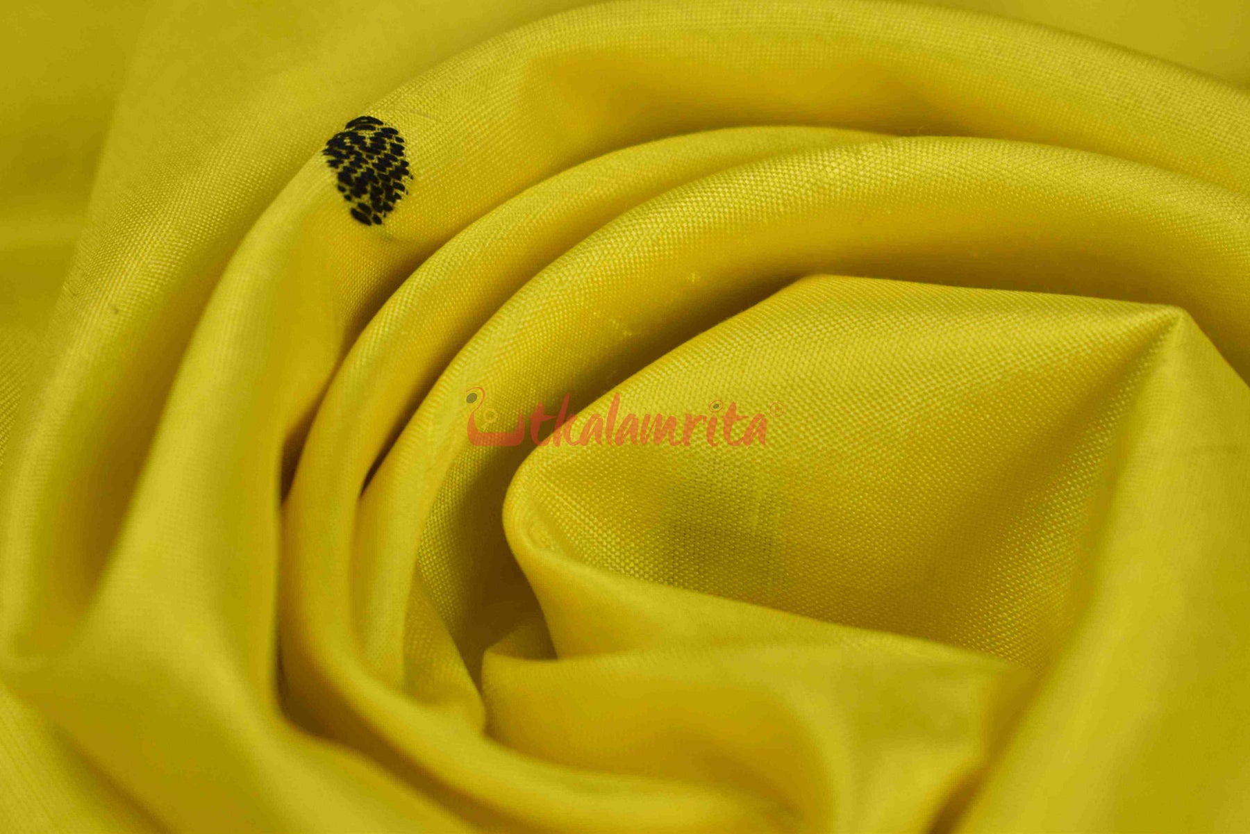 Lemon Yellow Kathifera Silk Saree