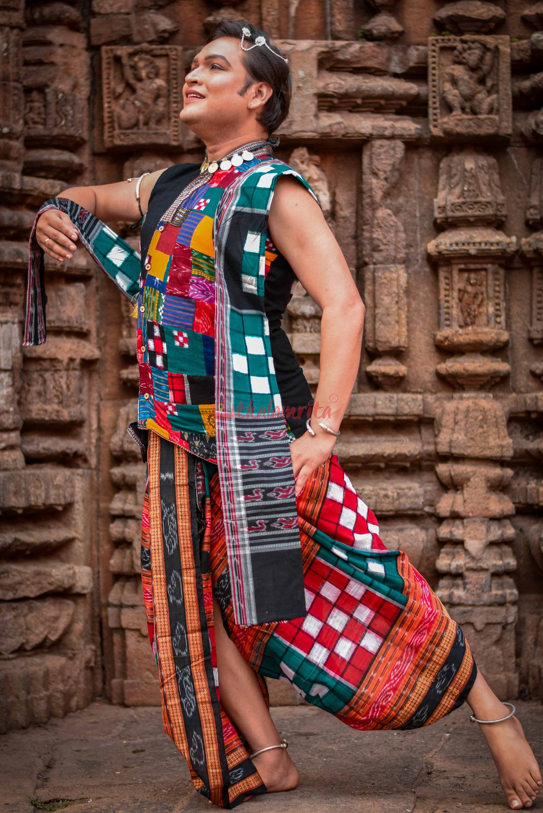 Bichitrapuri Green Sambalpuri Pasapali Saree