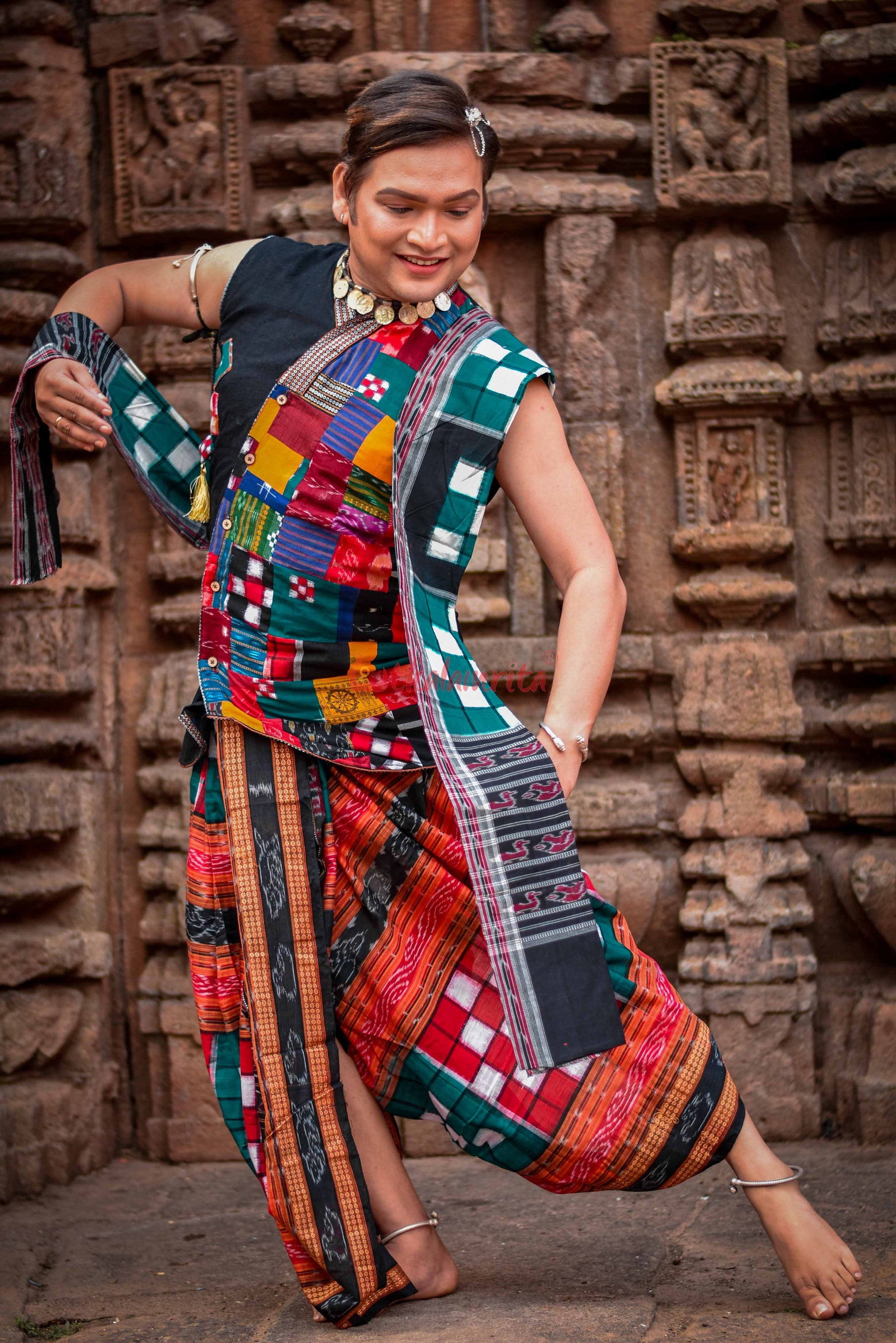 Bichitrapuri Green Sambalpuri Pasapali Saree