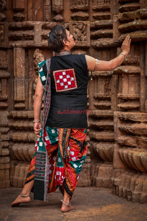 Bichitrapuri Green Sambalpuri Pasapali Saree