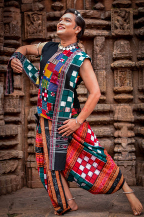 Bichitrapuri Green Sambalpuri Pasapali Saree