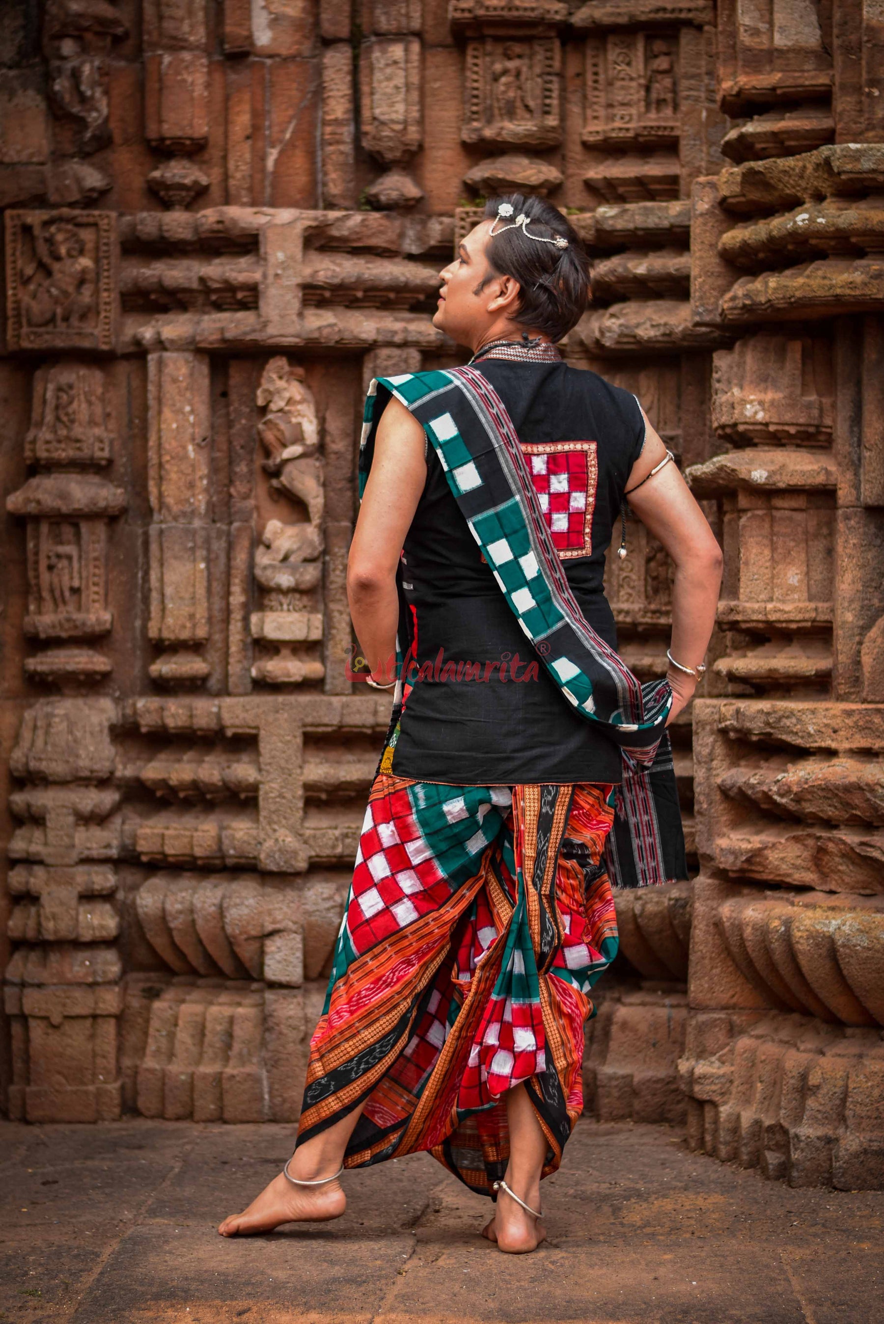 Bichitrapuri Green Sambalpuri Pasapali Saree