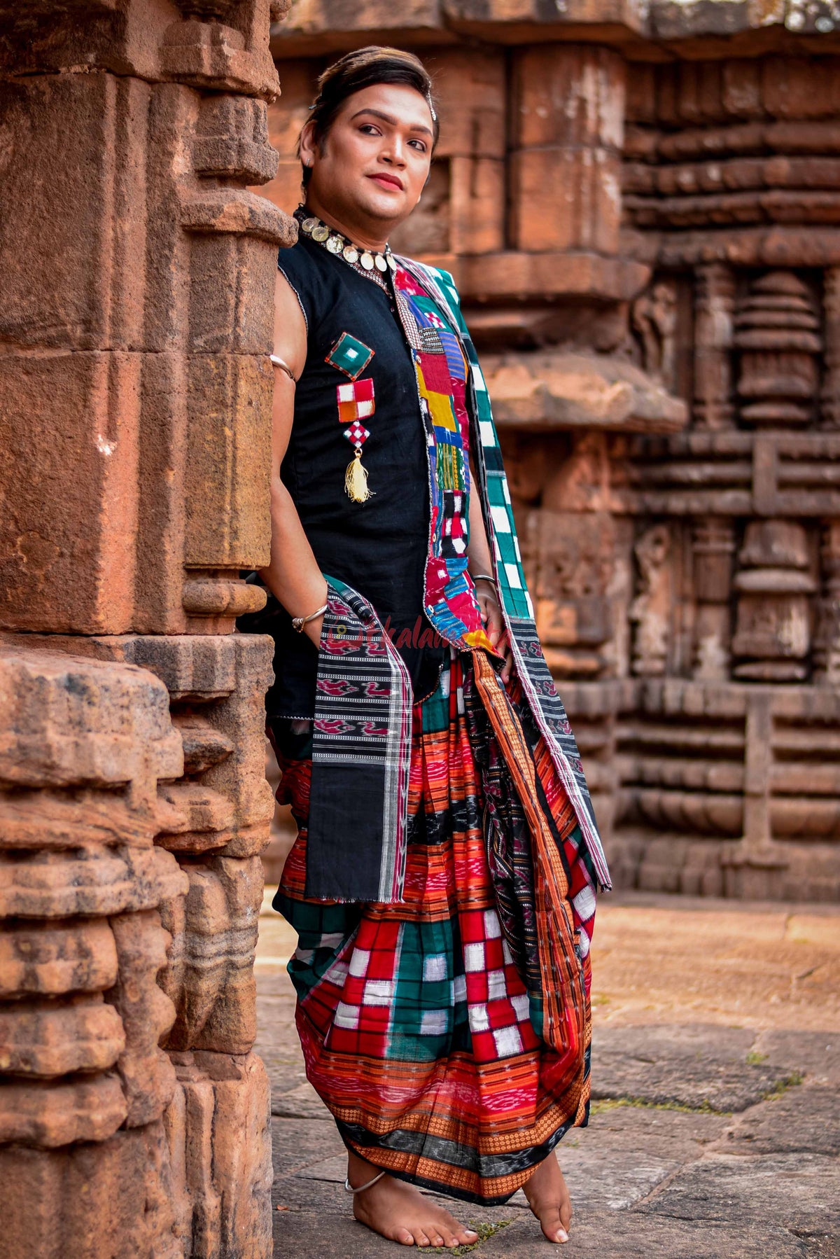 Bichitrapuri Green Sambalpuri Pasapali Saree