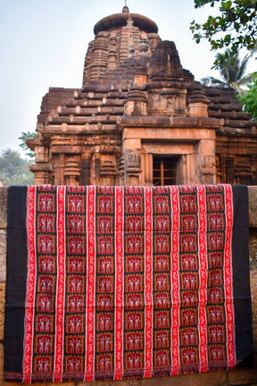 Black Red Lines & Tribals (Fabric)