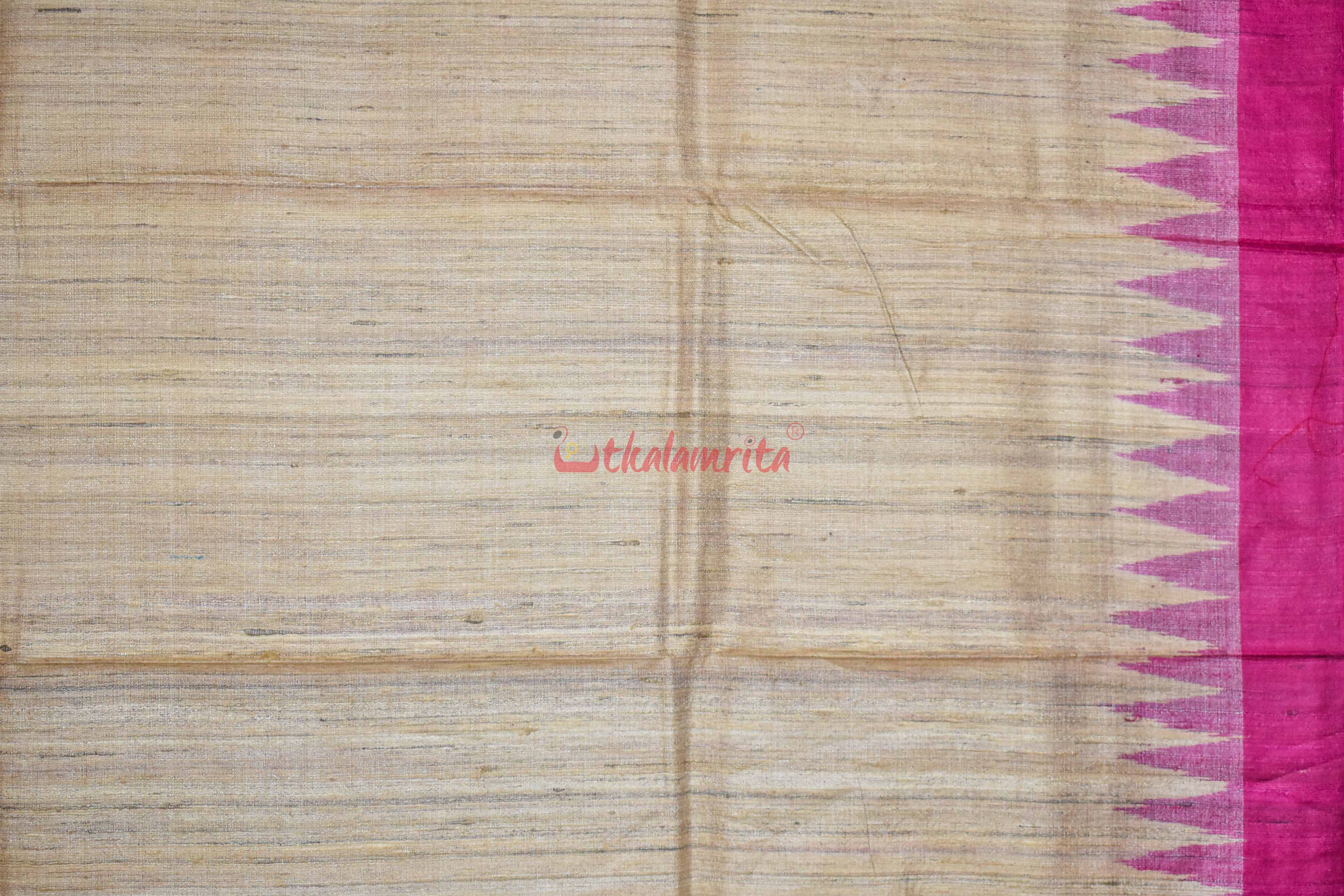 Beige Magenta Gopalpur Tussar Saree