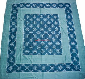 Teal Ikat Sambalpuri Bedsheet (with pillow cover)