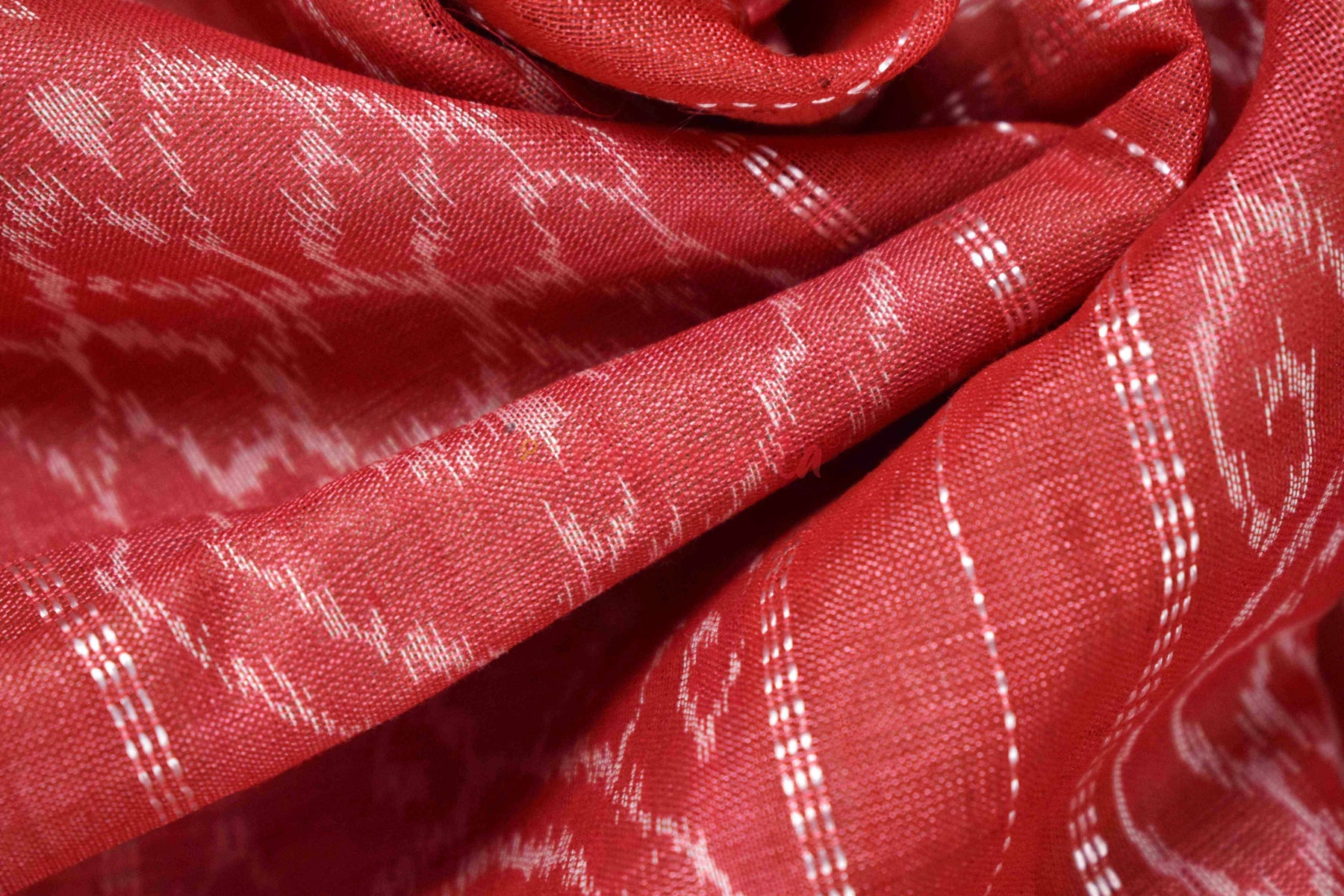 Gopalpur Tussar Beige with Red Border Saree