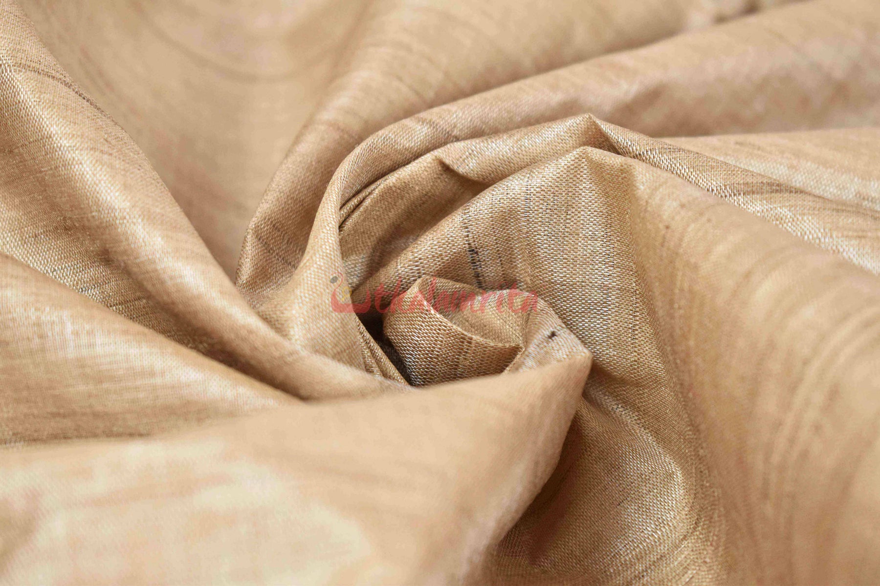 Gopalpur Tussar Beige with Red Border Saree