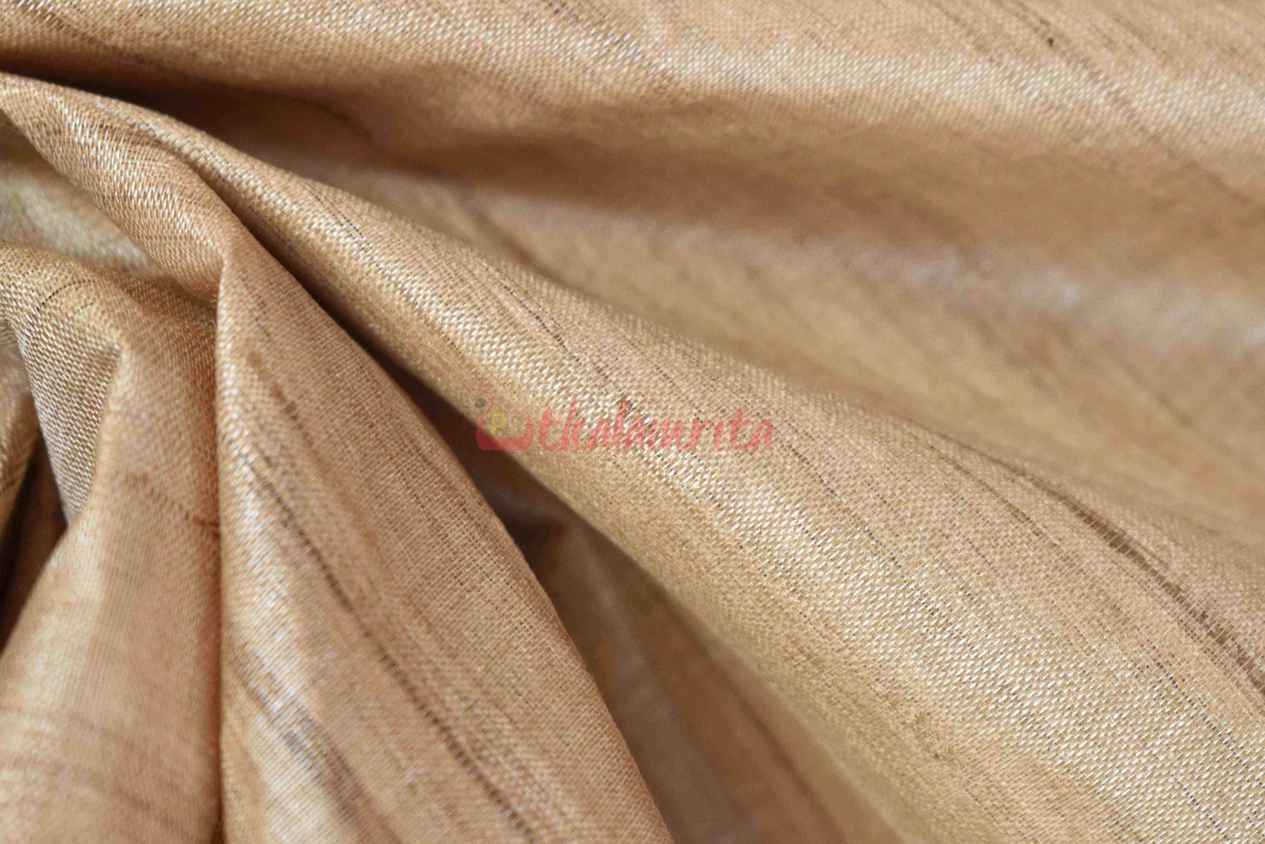 Gopalpur Tussar Beige with Red Border Saree