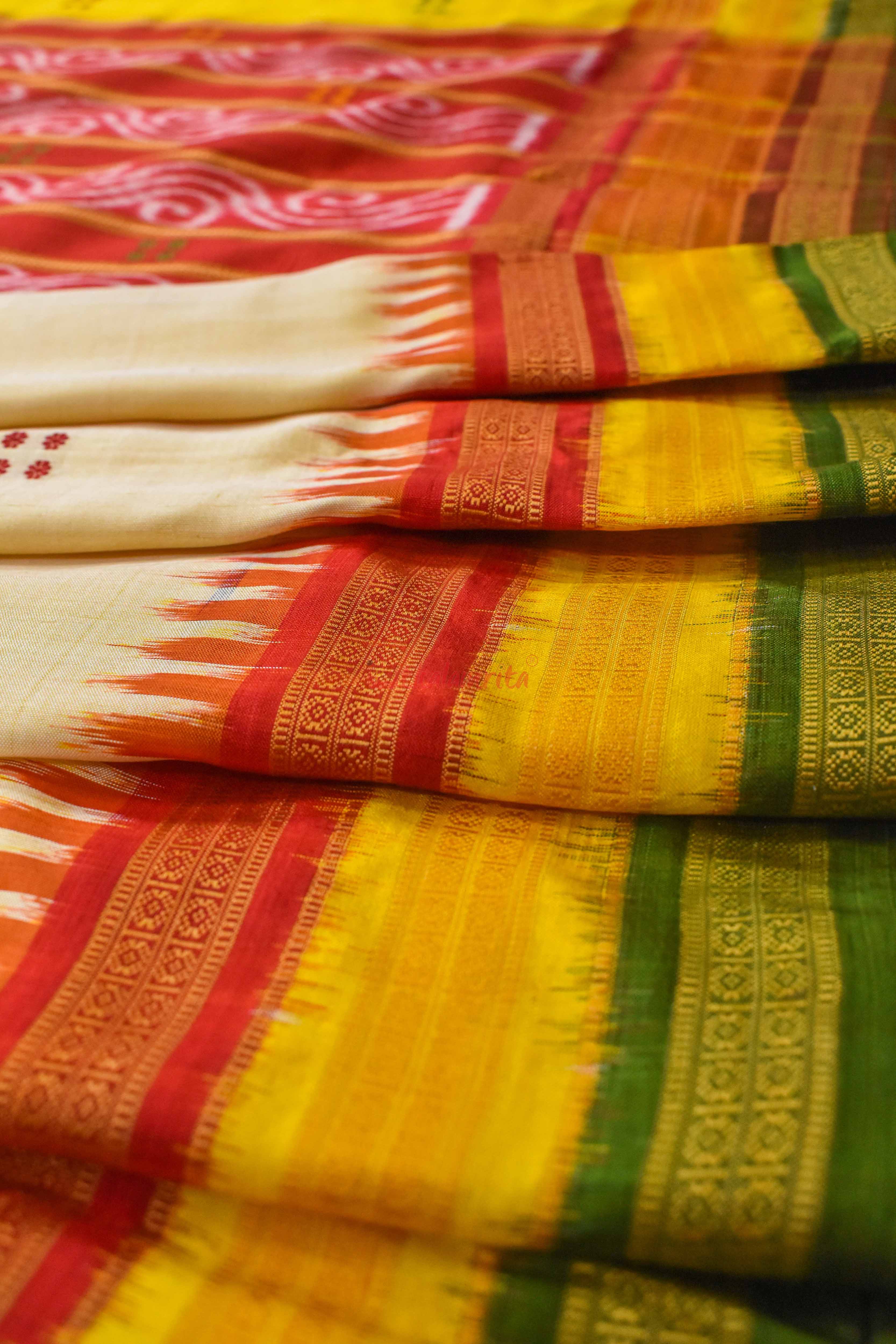 Ghee Kathifera Triple Border Khandua Silk