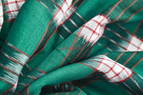 Green White Jharaka Fabric (Fabric)