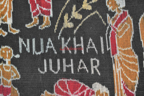 Black Maroon Nuakhai Cotton