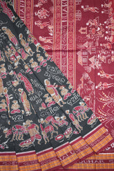 Black Maroon Nuakhai Cotton