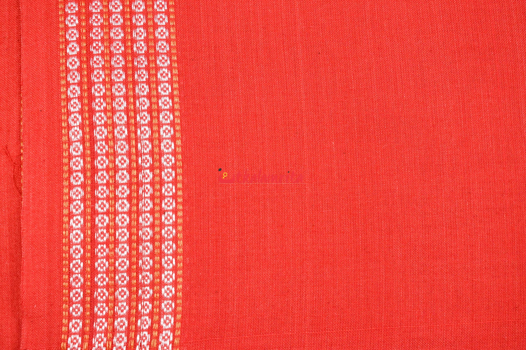 Red with Rudraksha Border (Fabric)