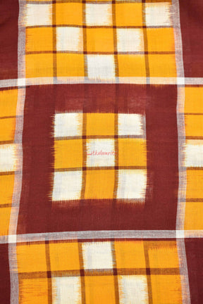 7 Kuthi Maroon Yellow White Pasapali (Fabric)