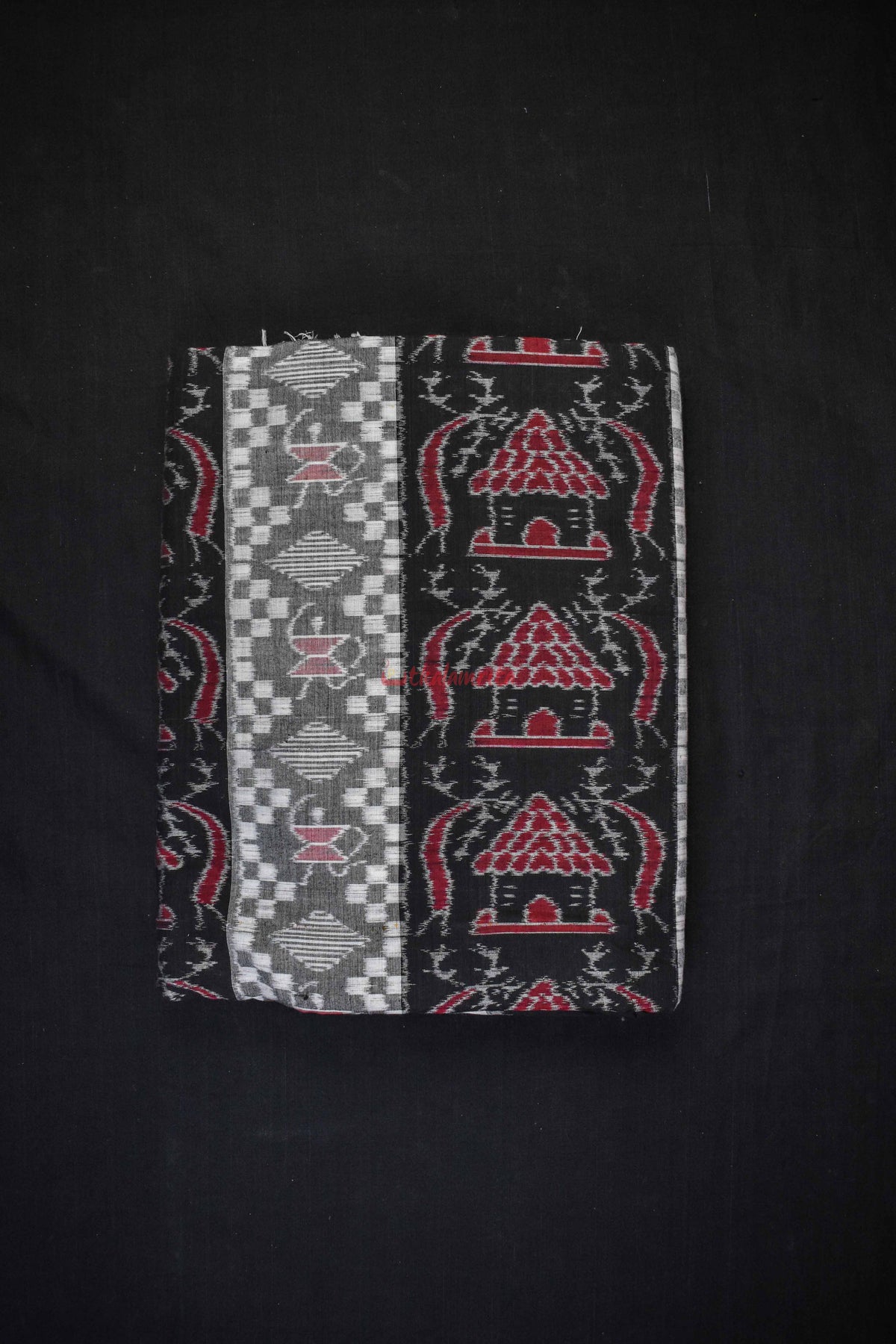 Black White House and tribals (Fabric)
