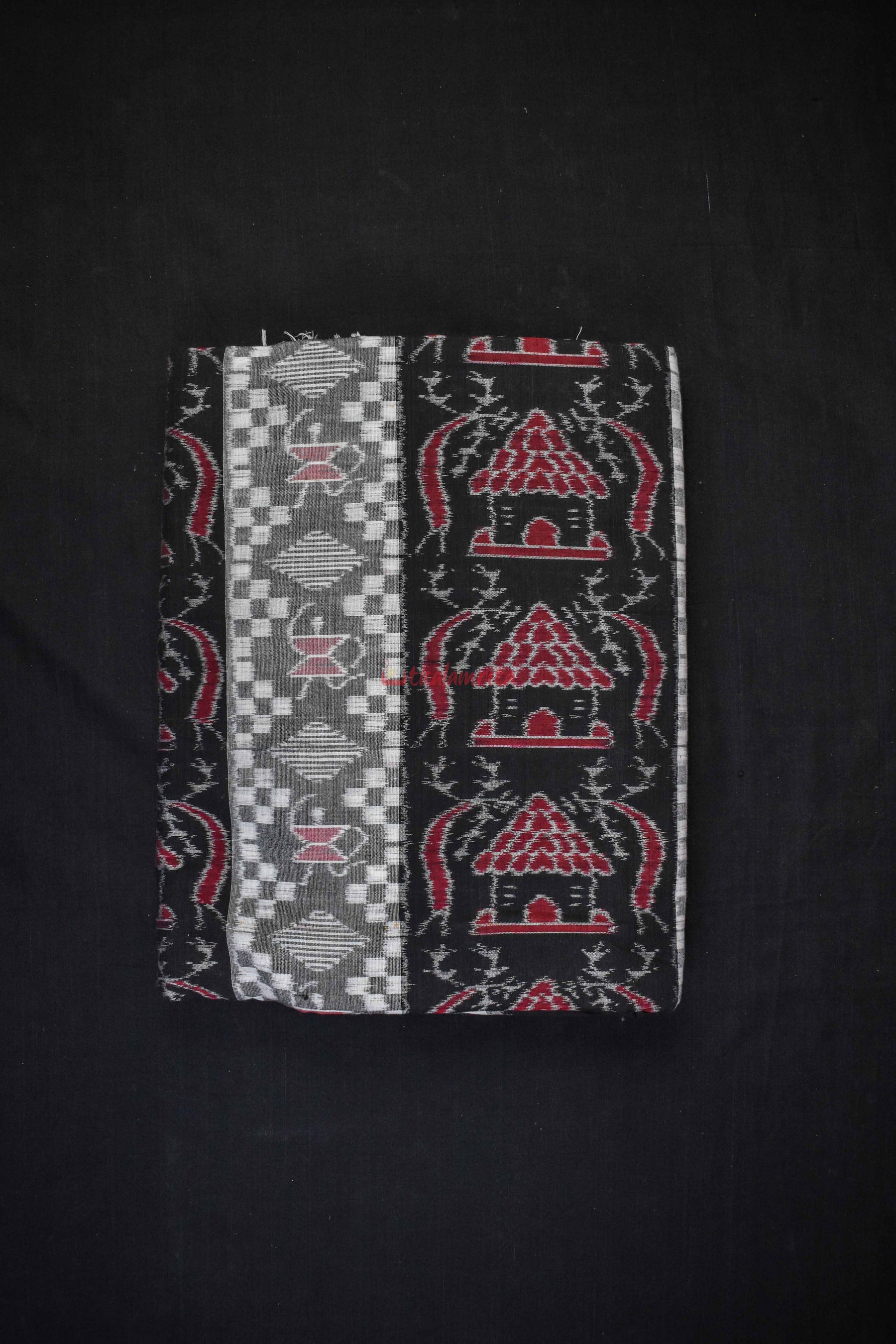 Black White House and tribals (Fabric)