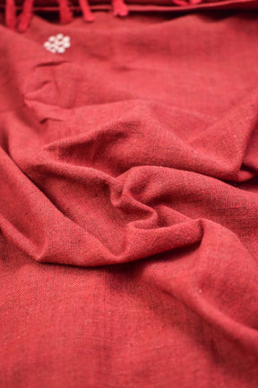 Glazing Fiery Red Kotpad Saree