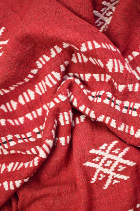 Glazing Fiery Red Kotpad Saree