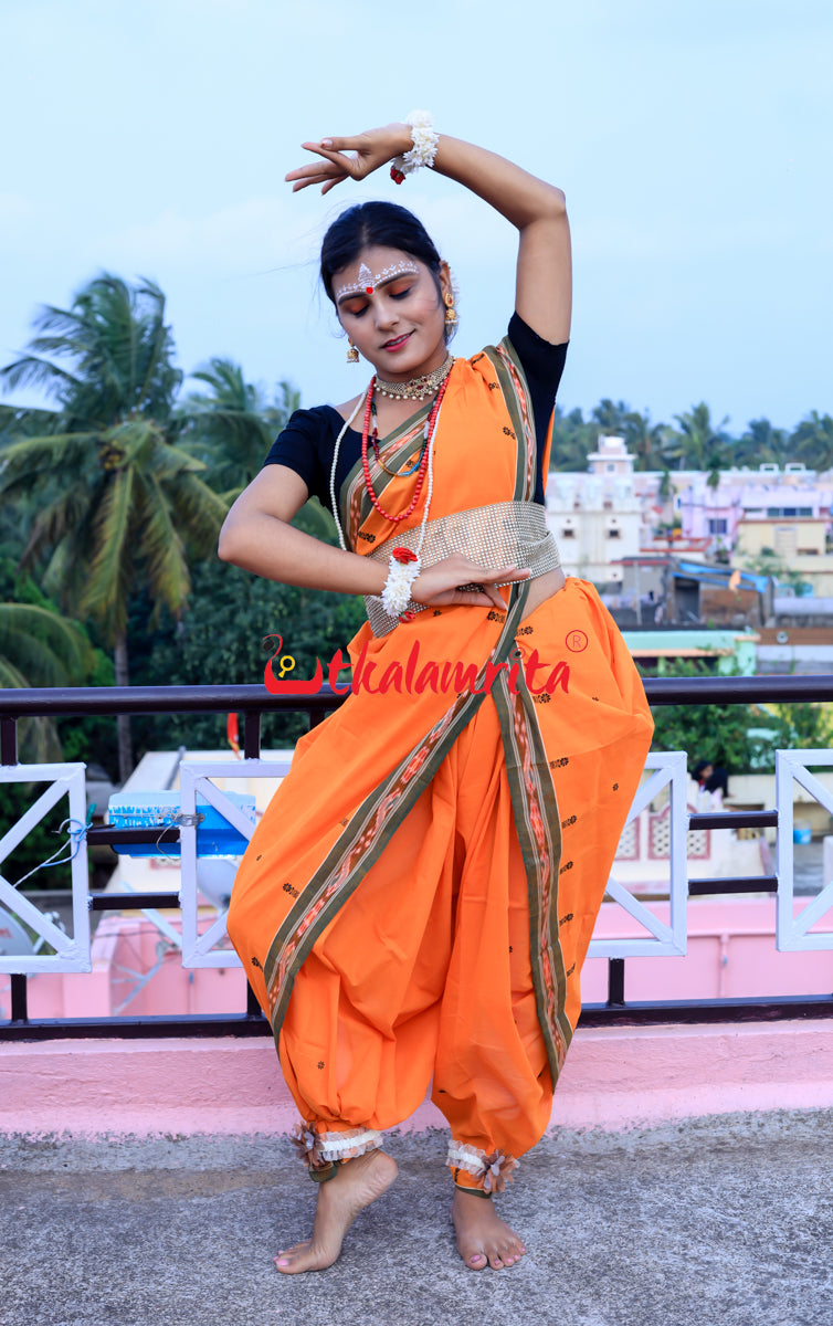 Turmeric Green Pittala Single Cotton Saree
