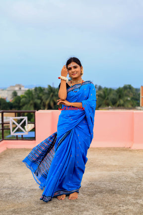 Sky Blue Pittala Cotton Saree